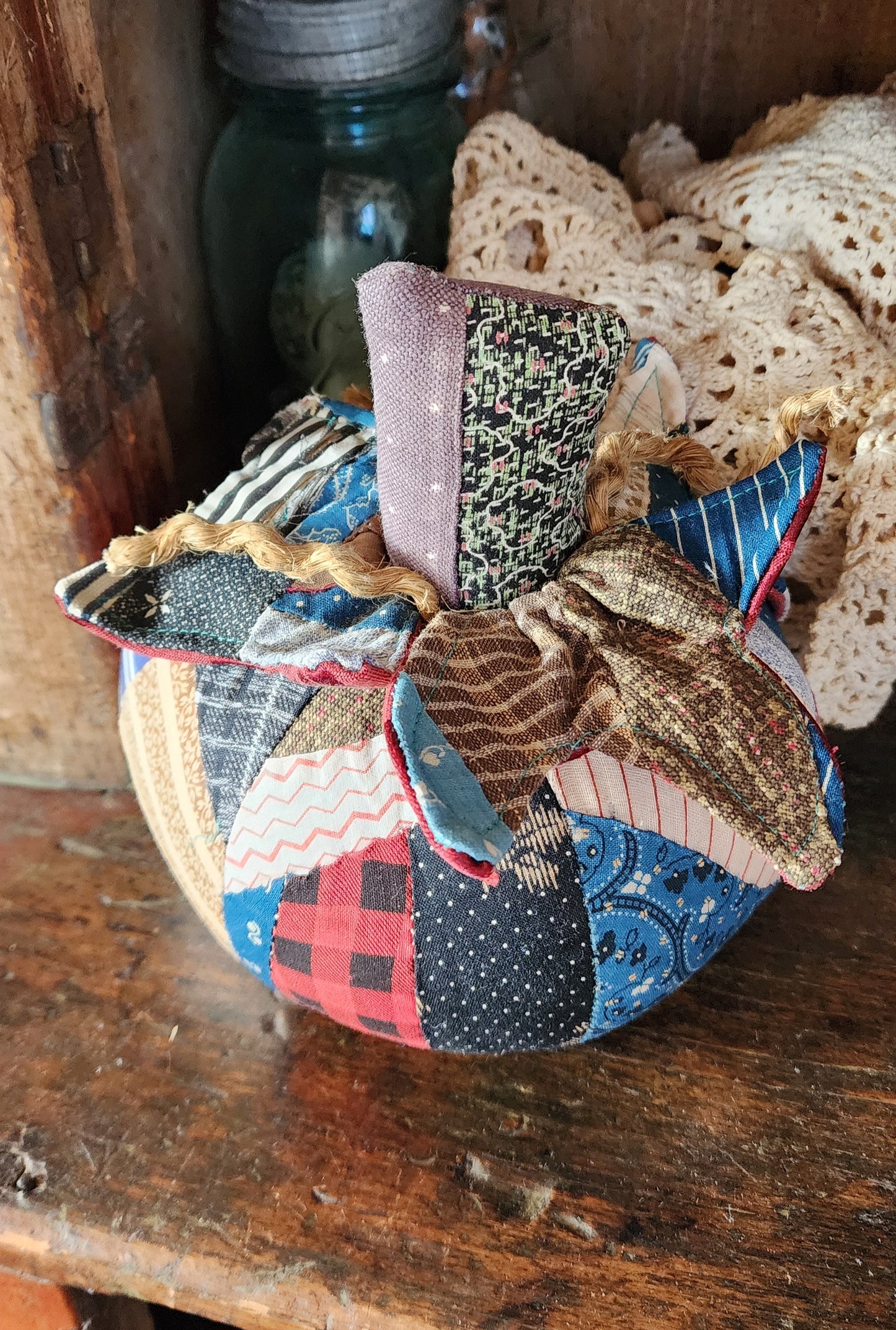 Grandma's Vintage Quilt Pumpkin
