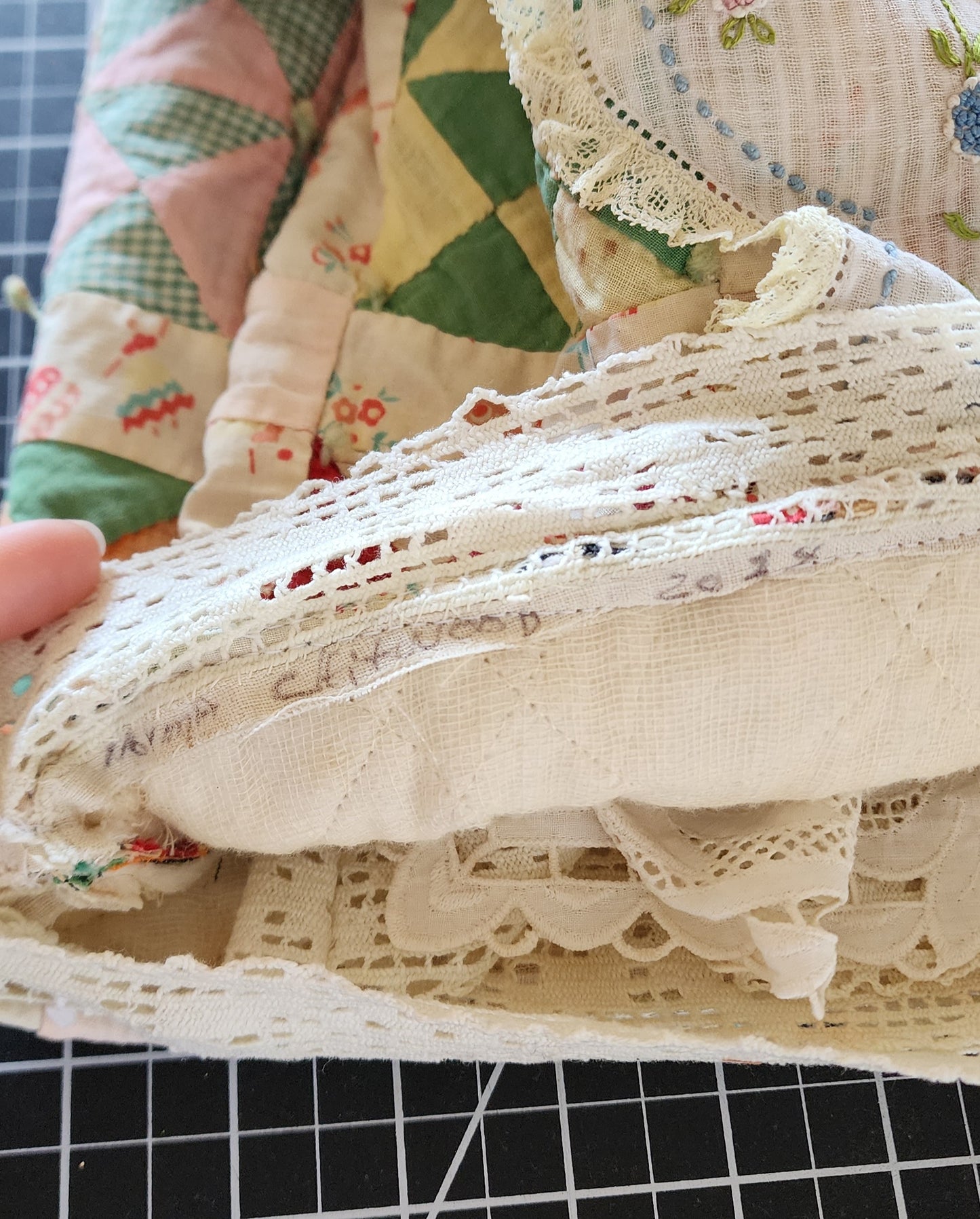 Grandma's Vintage Quilt/Linen Doll