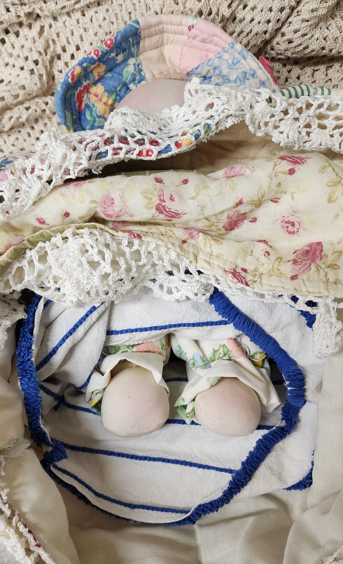 Grandma's Vintage Quilt/Linen Doll