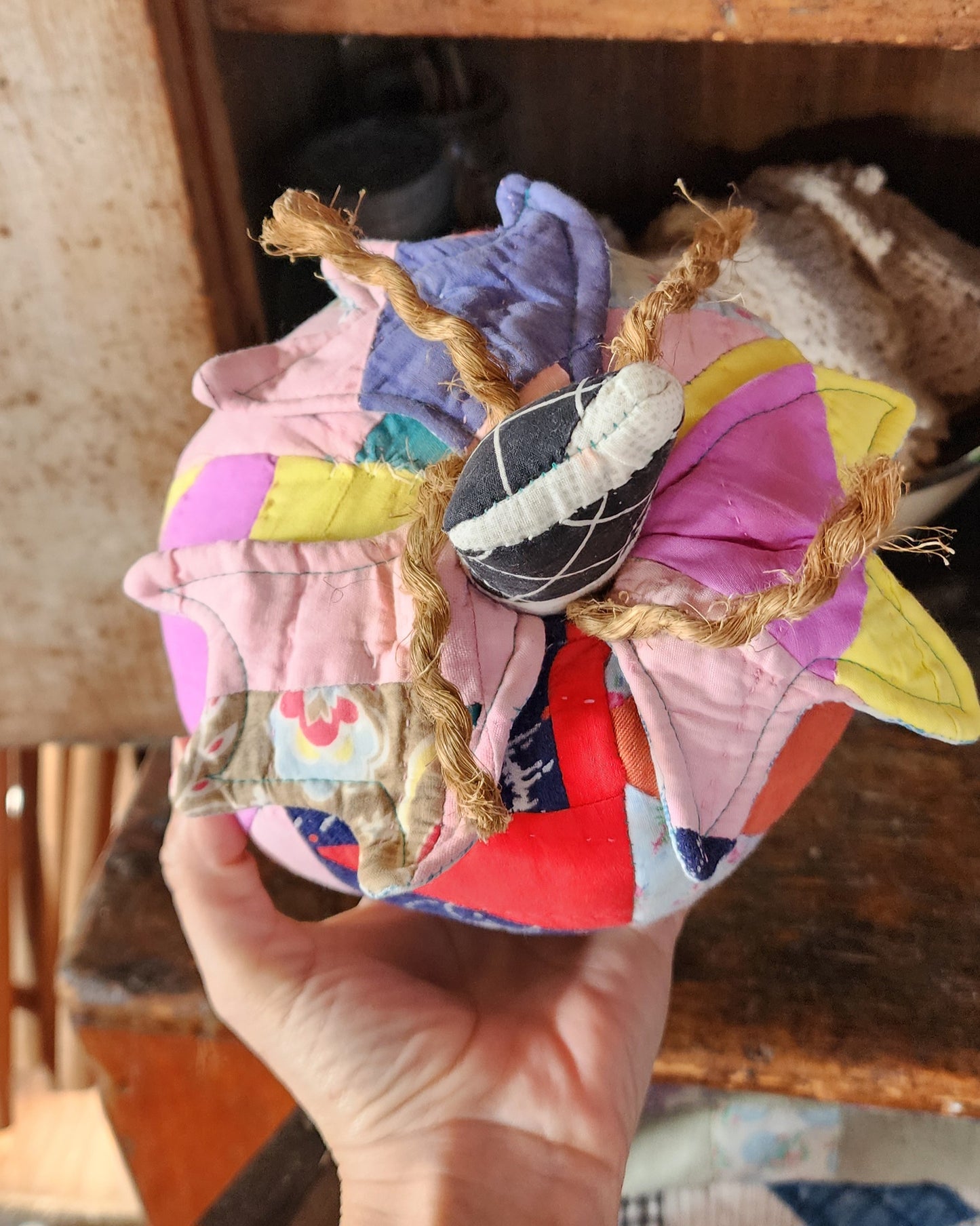 Grandma's Vintage Quilt Pumpkin