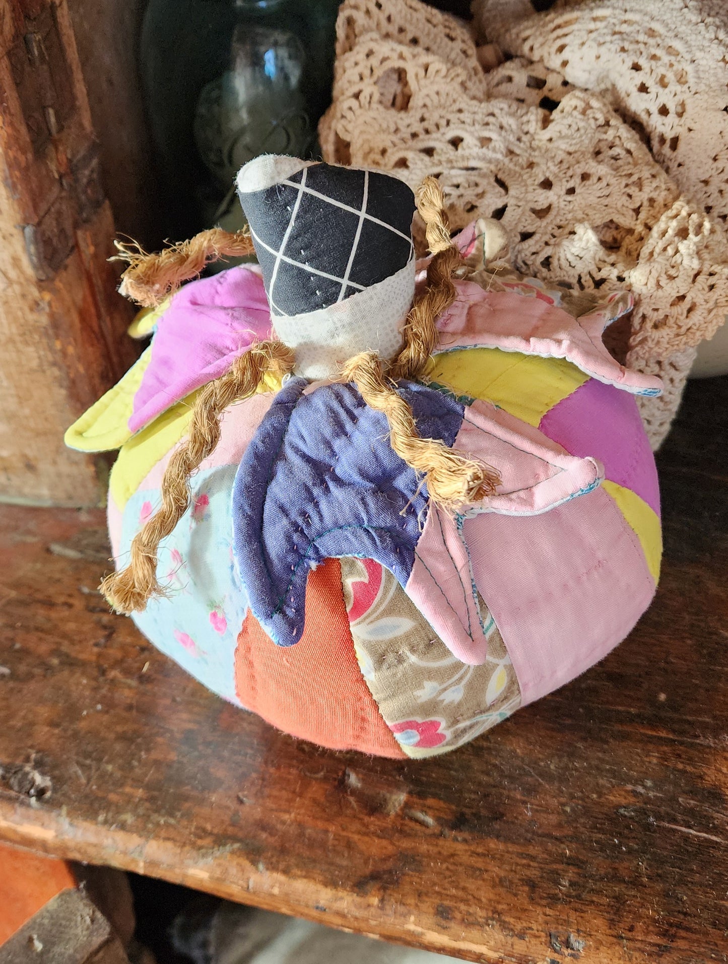 Grandma's Vintage Quilt Pumpkin