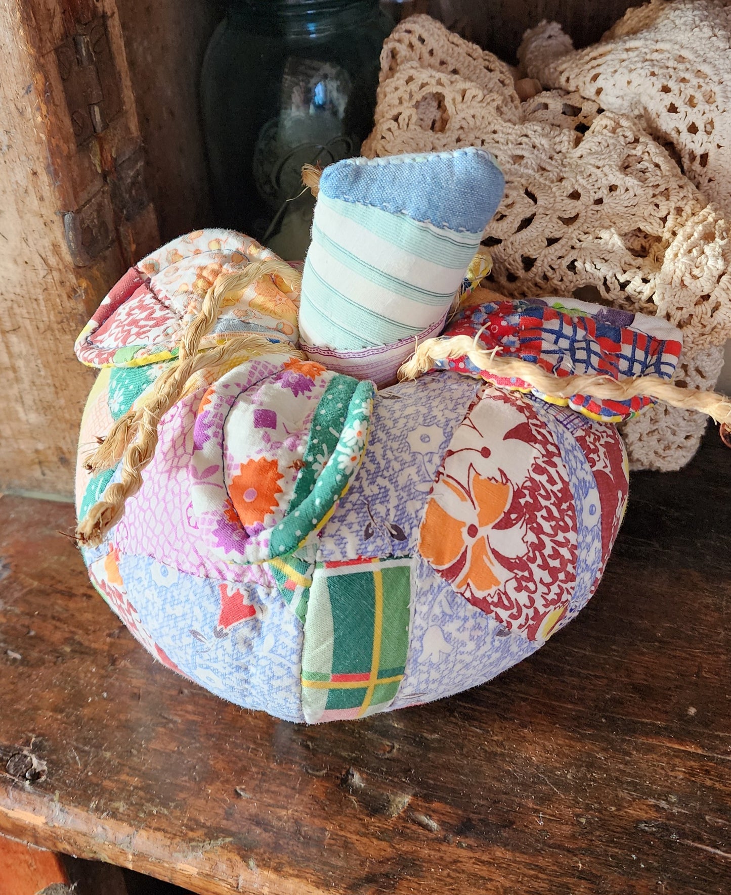 Grandma's Vintage Quilt Pumpkin