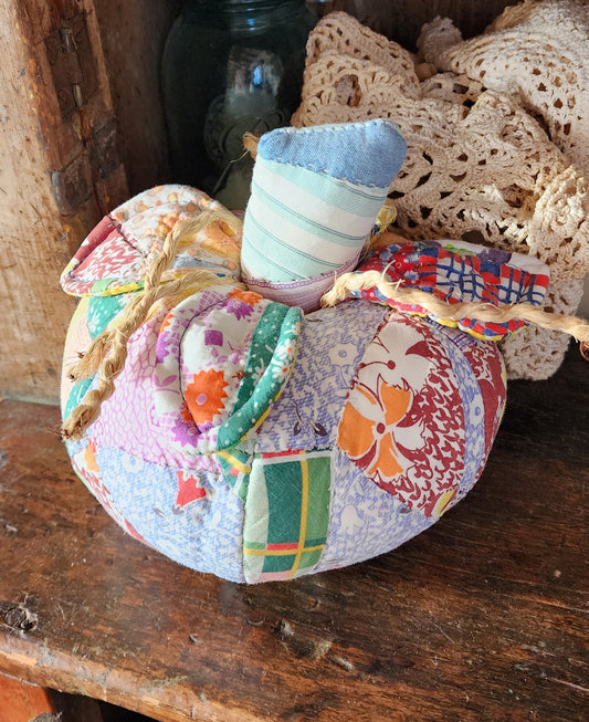 Grandma's Vintage Quilt Pumpkin