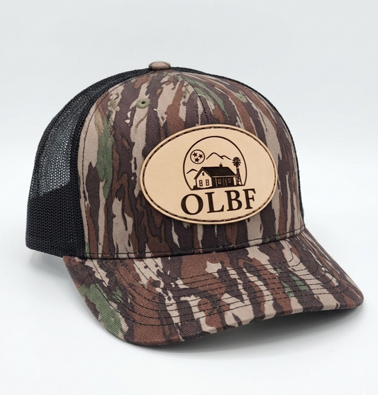 Richardson Leather Patch Trucker Hat - OLBF Logo