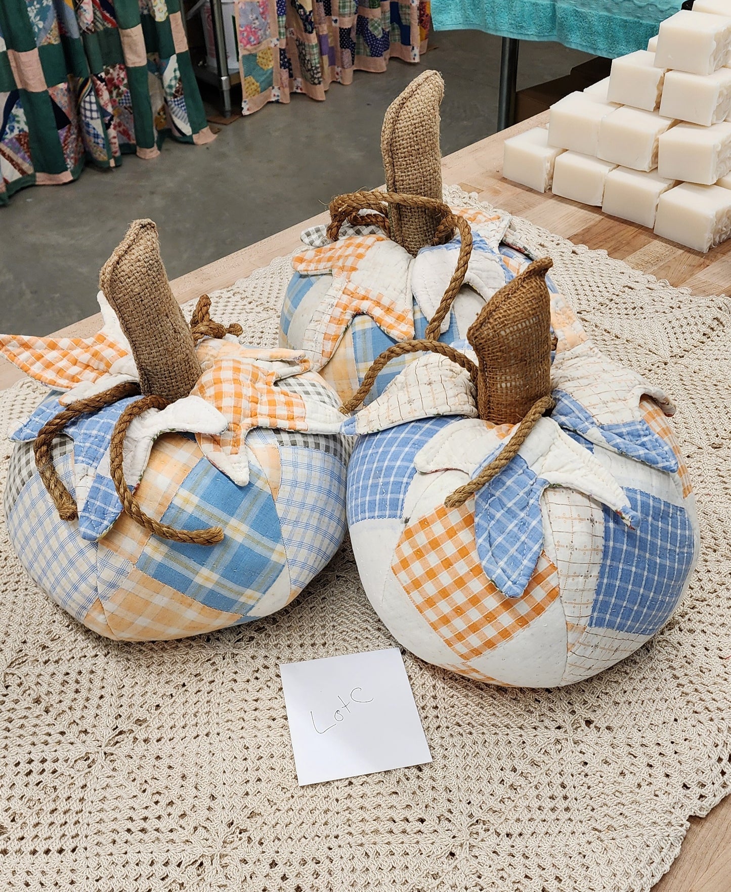 Grandma's Vintage Quilt Pumpkin - Lot C