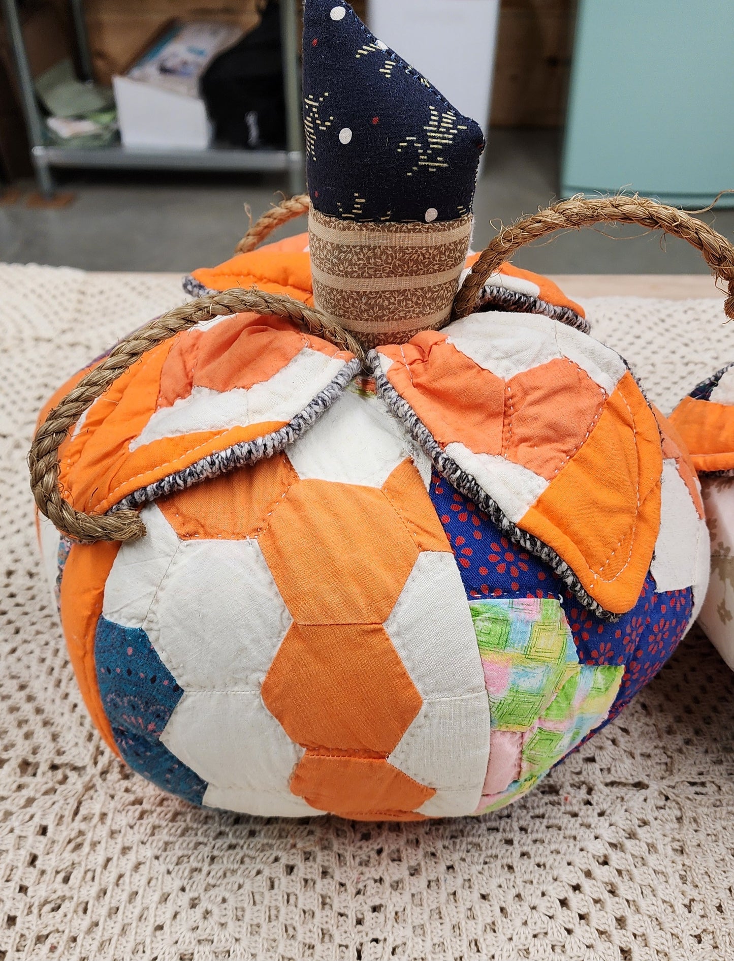 Grandma's Vintage Quilt Pumpkin - Lot G