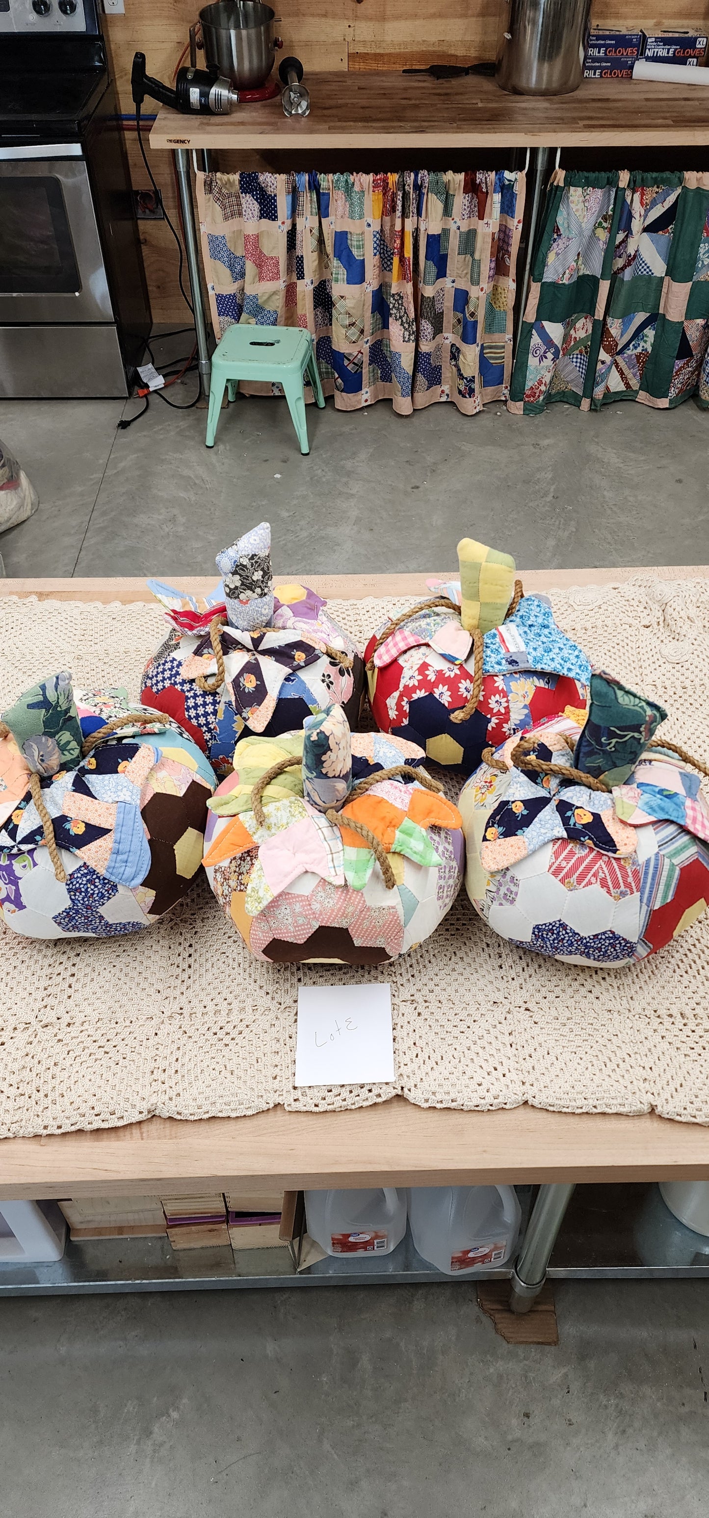 Grandma's Vintage Quilt Pumpkin - Lot E
