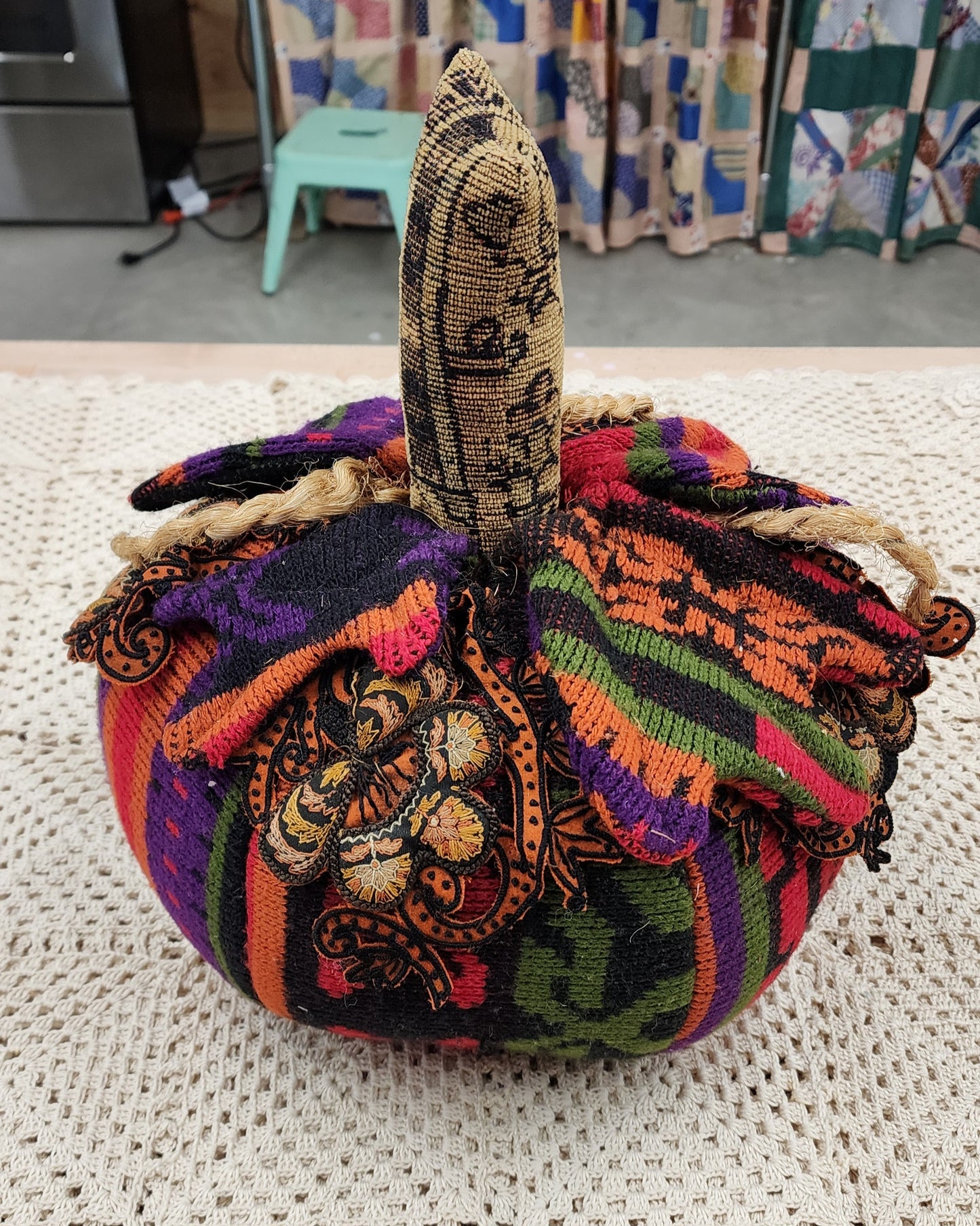 Grandma's Vintage Linen Pumpkin
