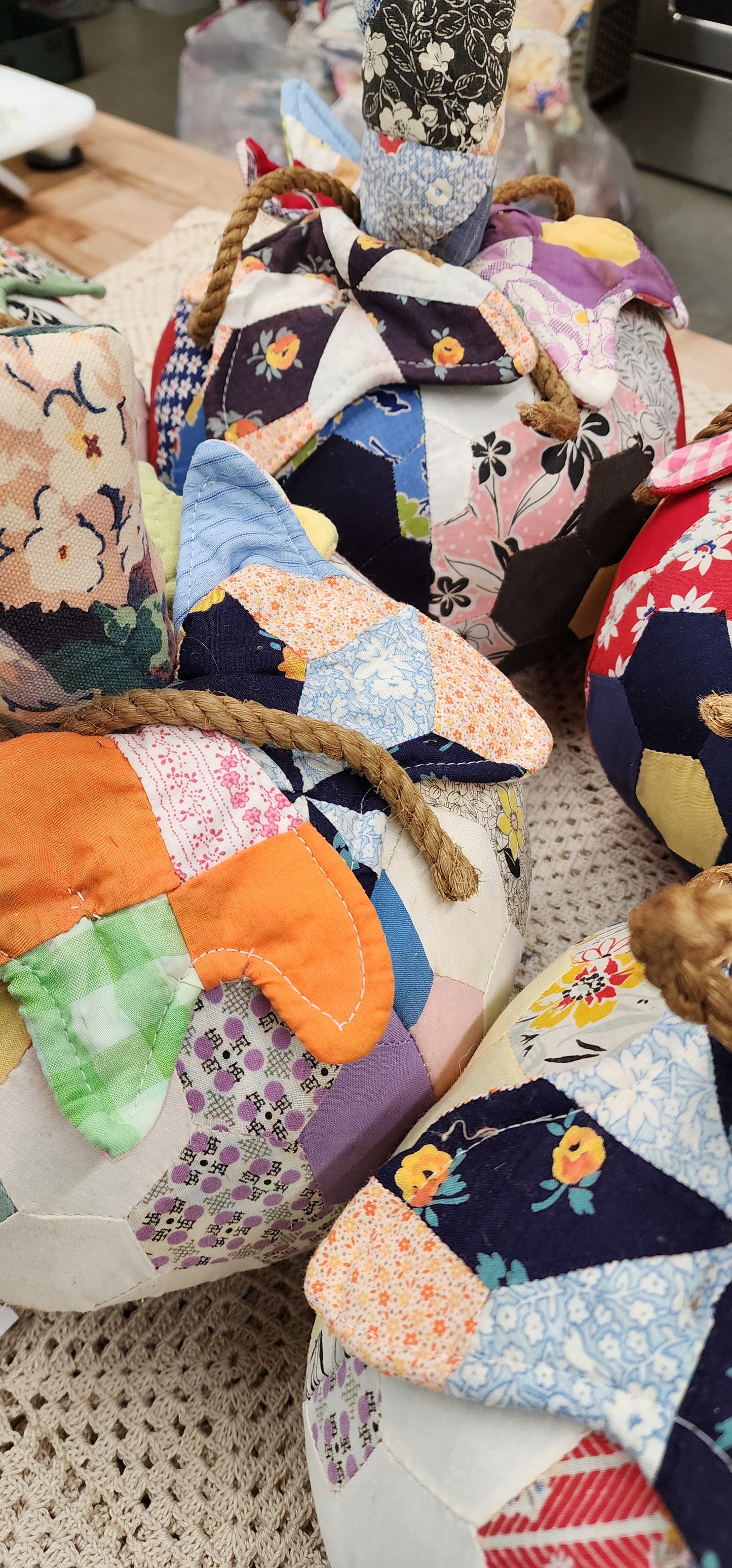 Grandma's Vintage Quilt Pumpkin - Lot E