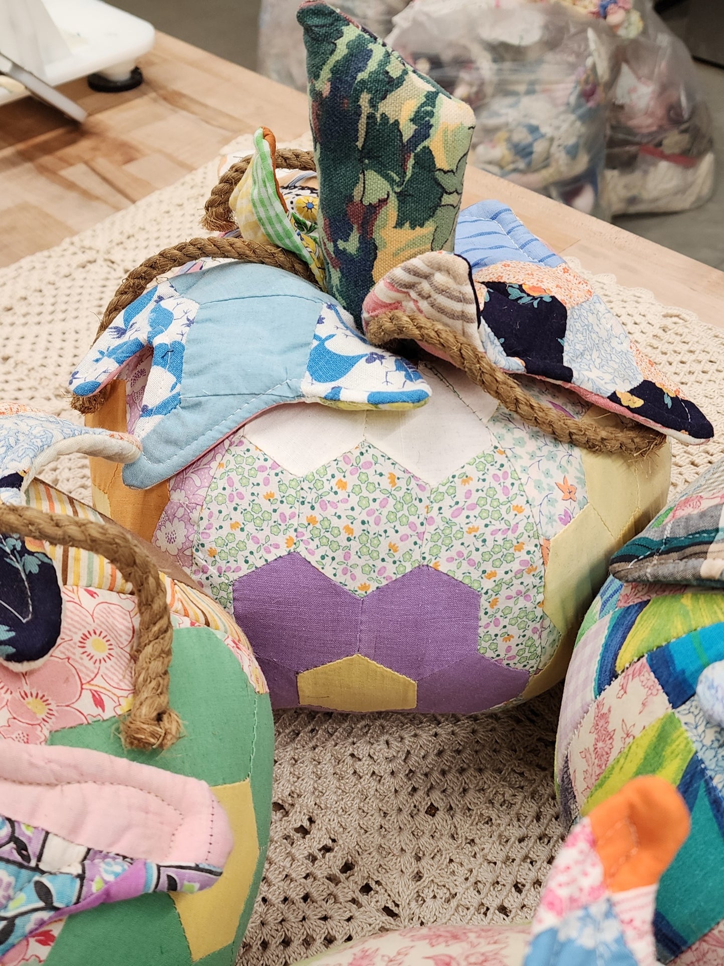 Grandma's Vintage Quilt Pumpkin - Lot F