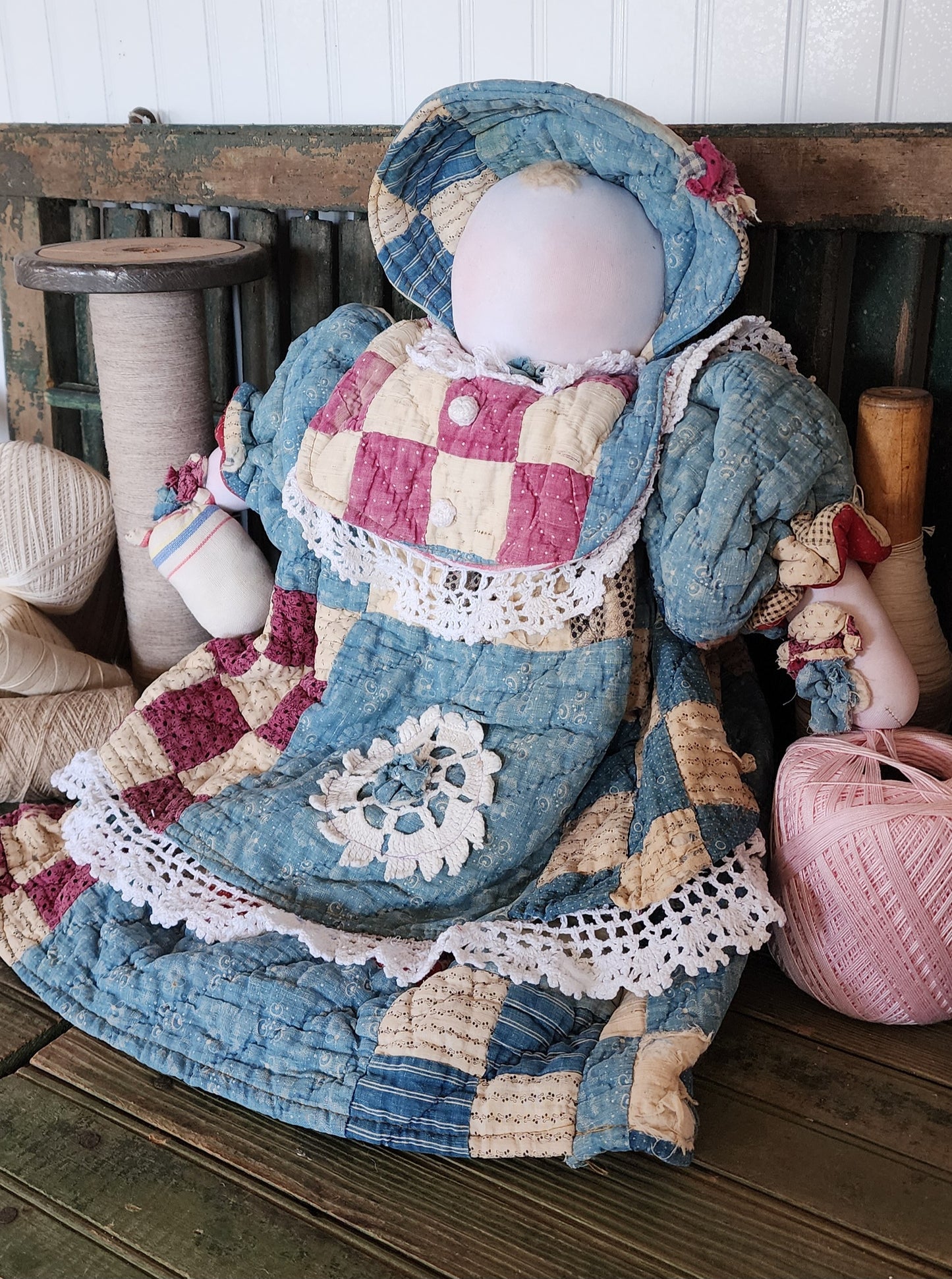 Grandma's Vintage Quilt/Linen Doll
