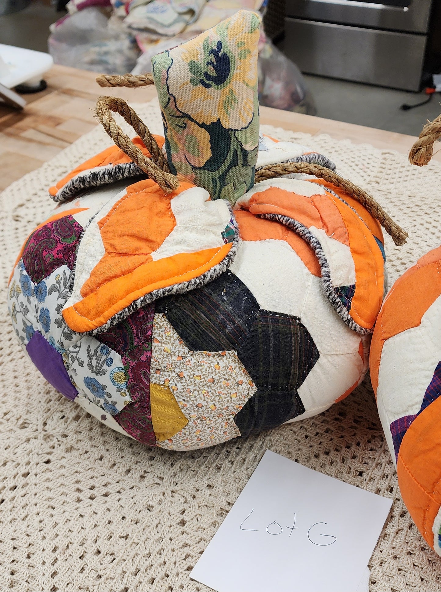 Grandma's Vintage Quilt Pumpkin - Lot G