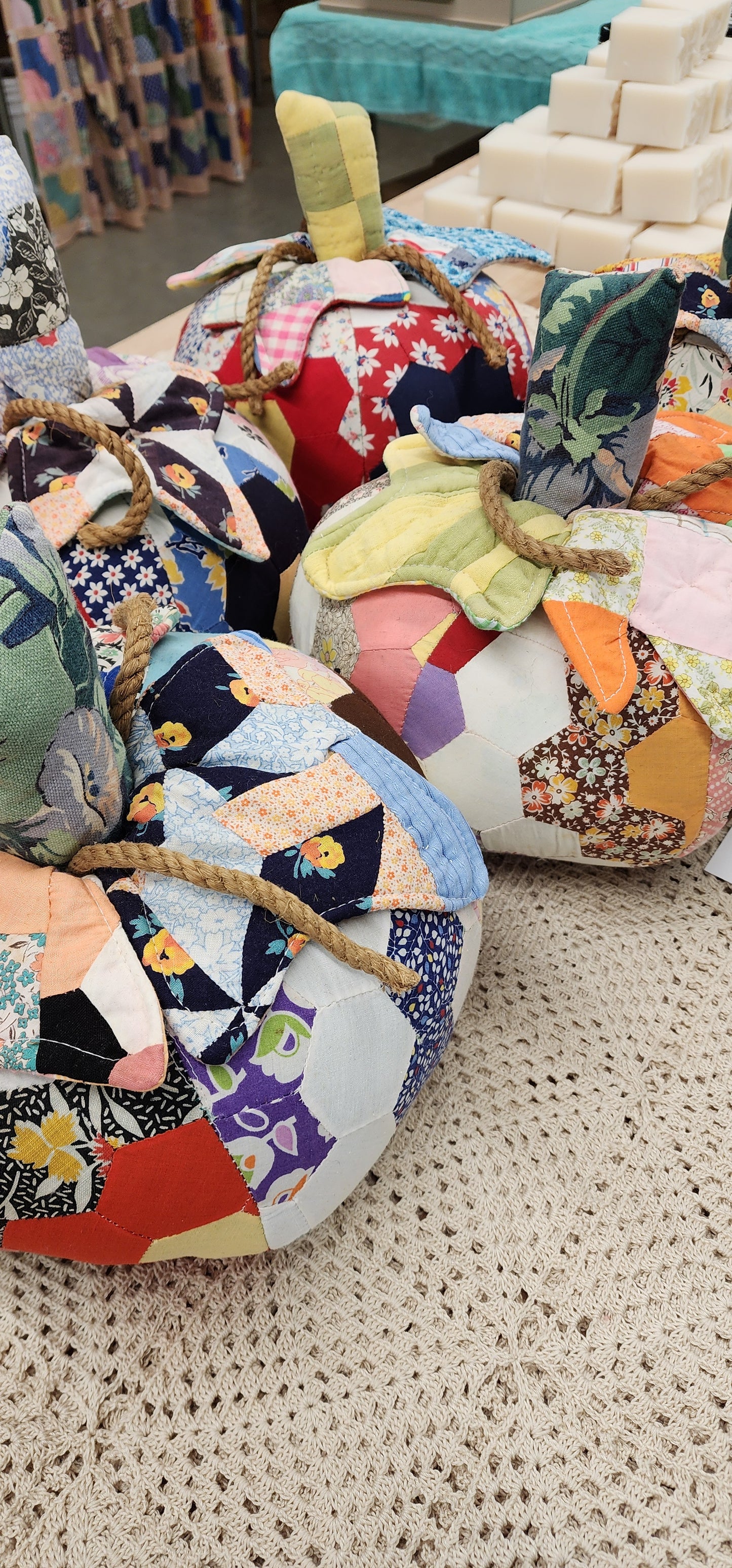 Grandma's Vintage Quilt Pumpkin - Lot E
