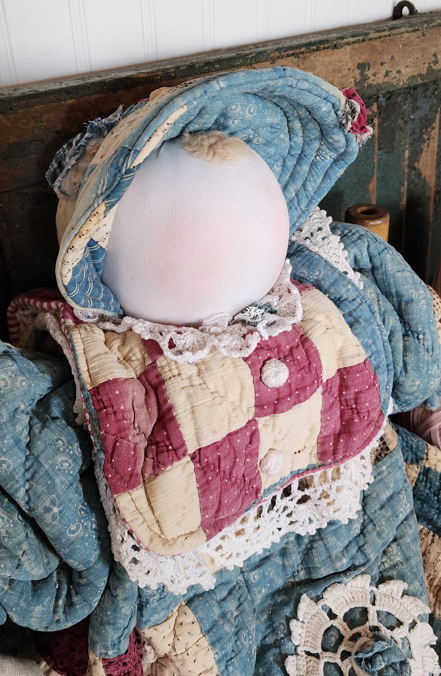 Grandma's Vintage Quilt/Linen Doll