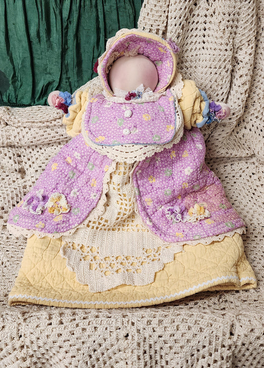 Grandma's Vintage Quilt/Linen Doll