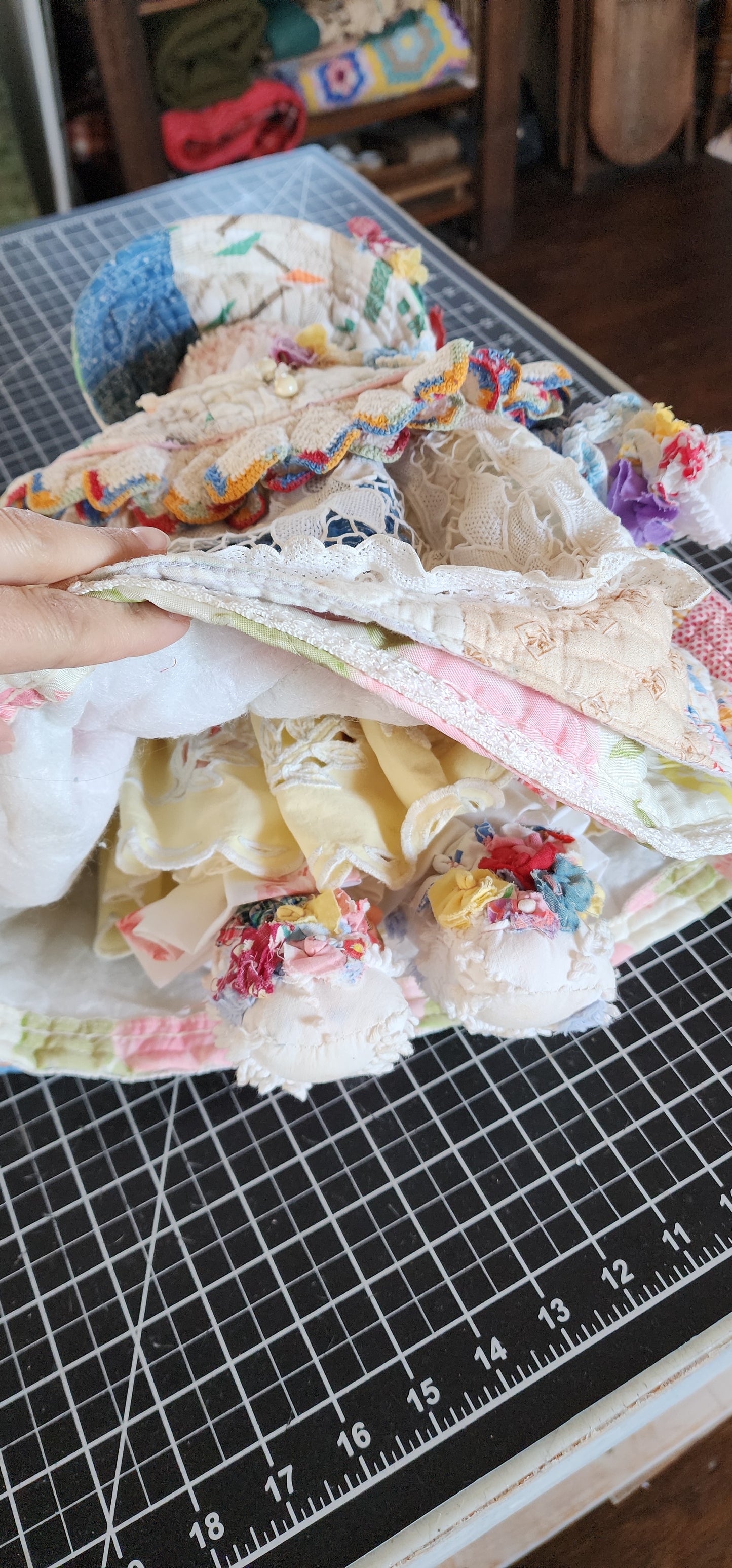 Grandma's Vintage Quilt/Linen Bunny